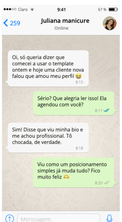 Depoimento julia manicure